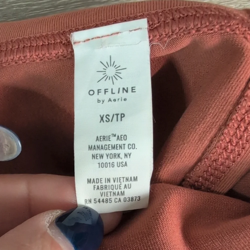Offline By Aerie High-Waist‎ Bike Shorts with Side Pockets. Burnt Orange Color.